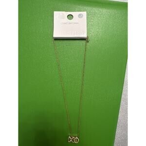 NWT Forever 21 XO Pendant Necklace Cubic Zirconia Dainty Layer